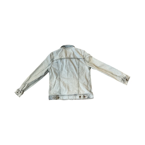 Old Navy Womens Light Wash Floral Embroidered Denim Trucker Jacket Size M Blue - Picture 4 of 9